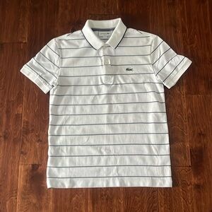 Lacoste polo shirt Size Small Slim fit (White & Navy blue)